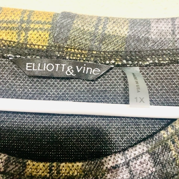 ELLIOTT & VINE Plaid checked long sleeves shirt women’s size 1X - Picture 8 of 9
